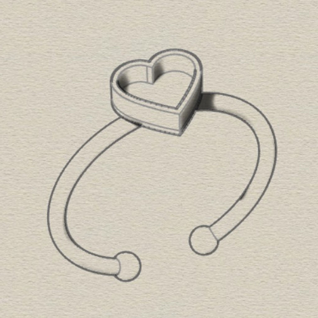 Anillo con Cenizas en Corazón de Oro 18k (Abierto)