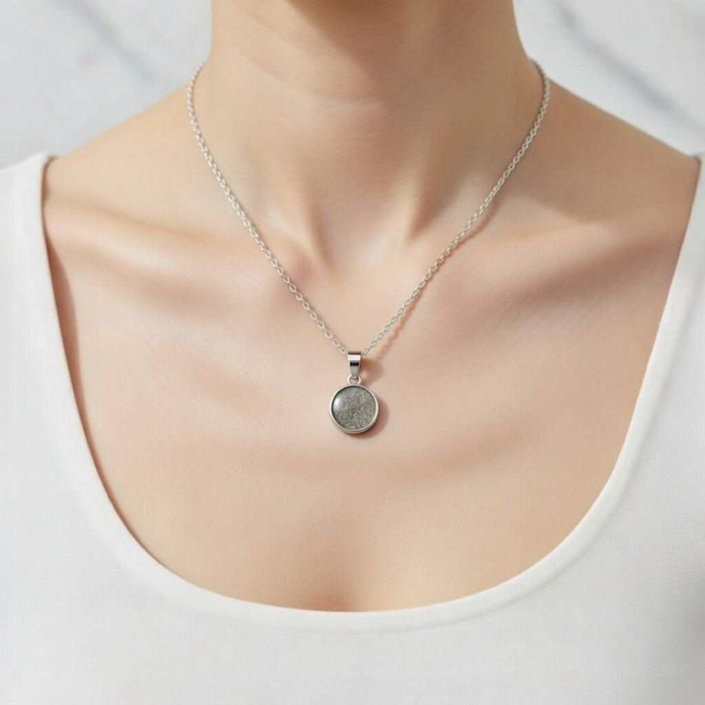 Colgante con Cenizas en Circulo de Plata