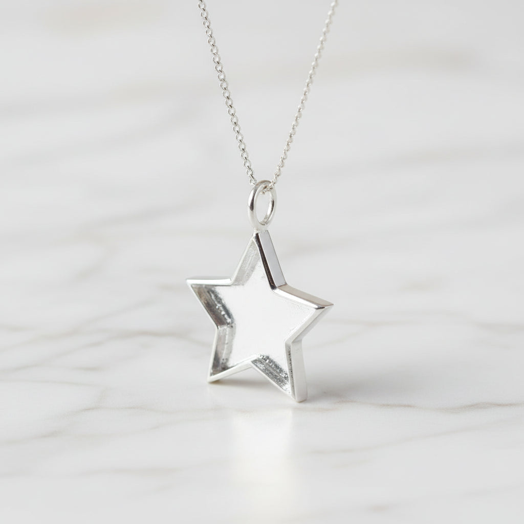 Colgante con Cenizas en Estrella de Plata de Ley