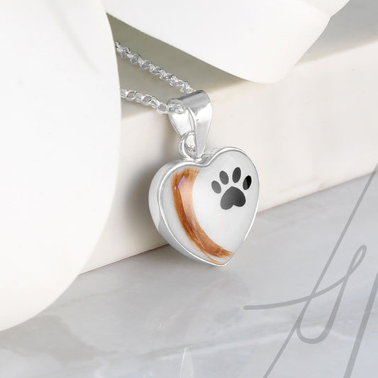 Colgante con Pelo de Mascota en Corazón de Plata de Ley 925