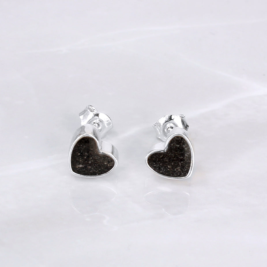 Pendientes con Cenizas en Corazones de Plata