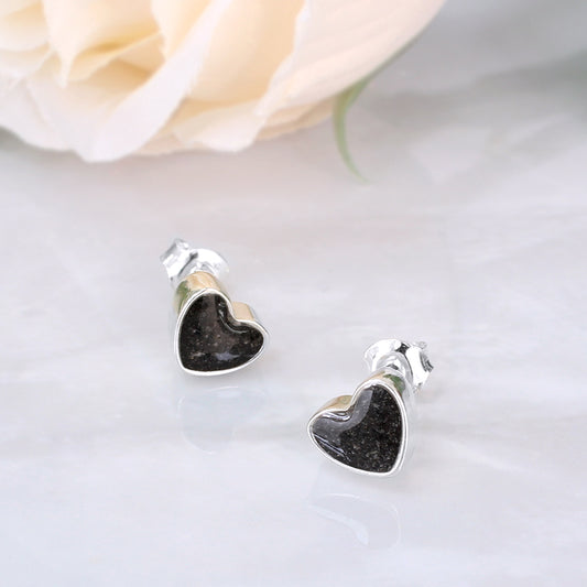 Pendientes con Cenizas en Corazones de Plata