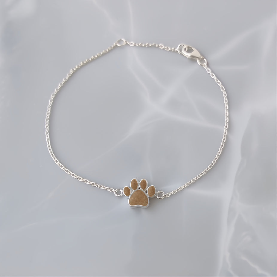 Pulsera con pelo · Huella de plata con pelo de tu mascota