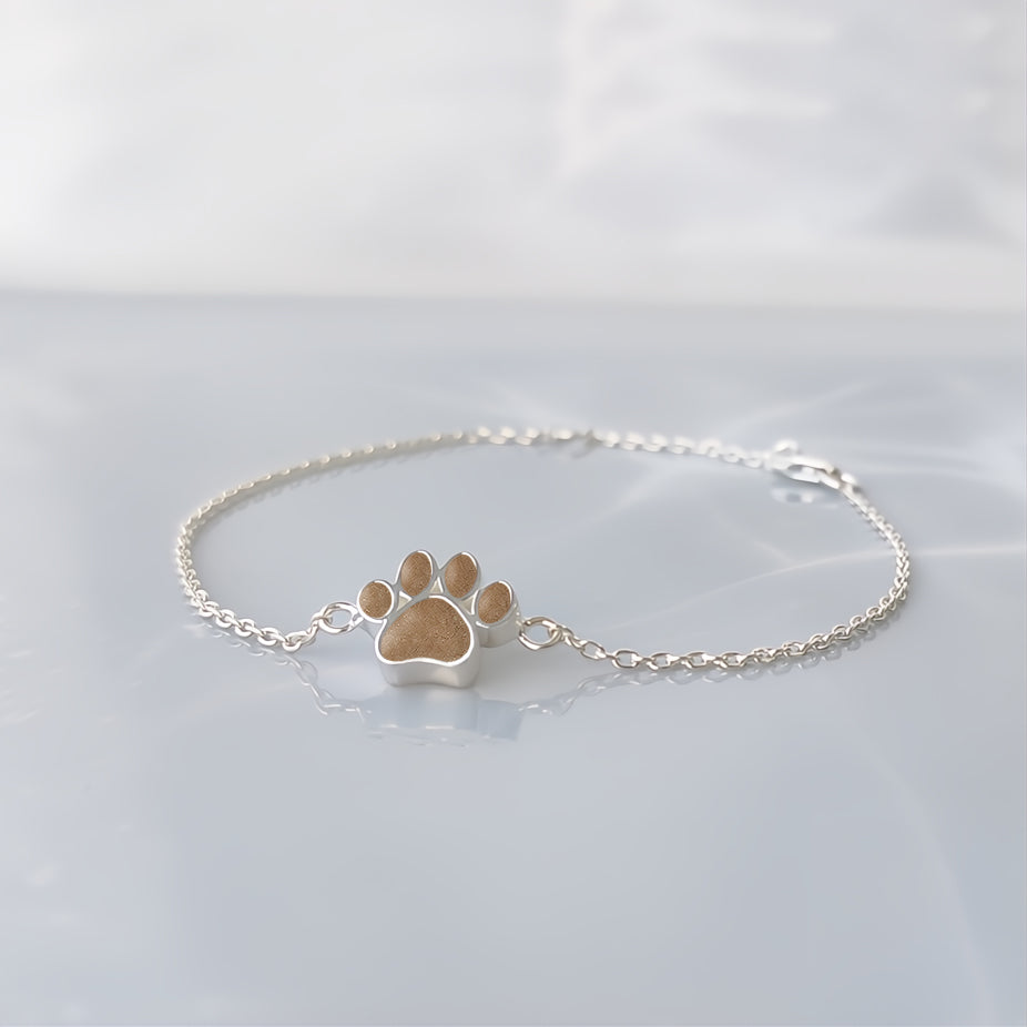 Pulsera con pelo · Huella de plata con pelo de tu mascota