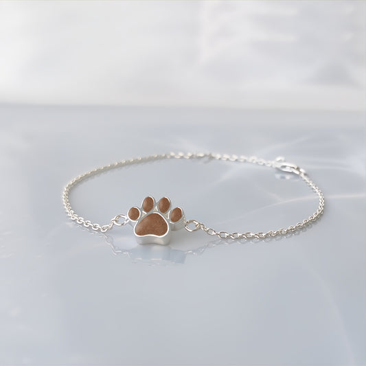 Pulsera con pelo · Huella de plata con pelo de tu mascota