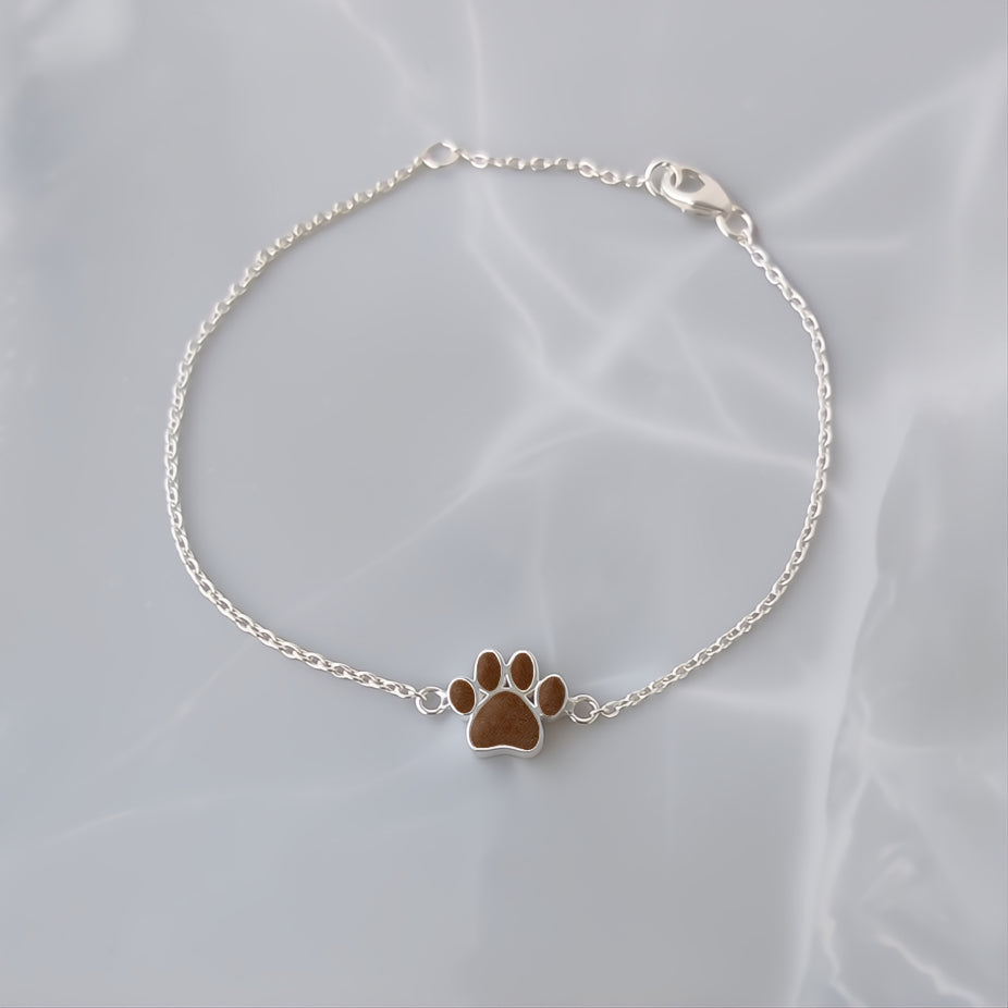 Pulsera con pelo · Huella de plata con pelo de tu mascota