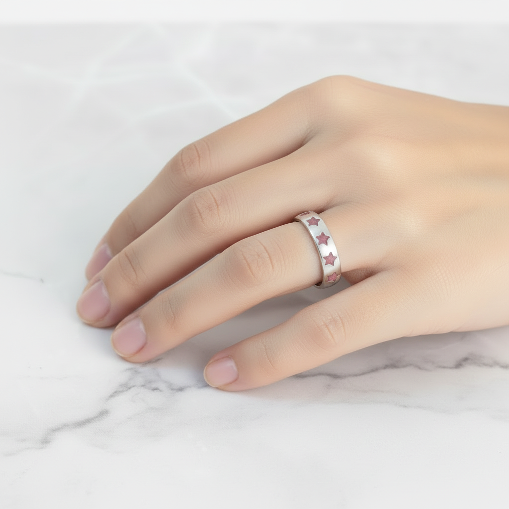 Anillo con Cenizas en Estrellas de Plata