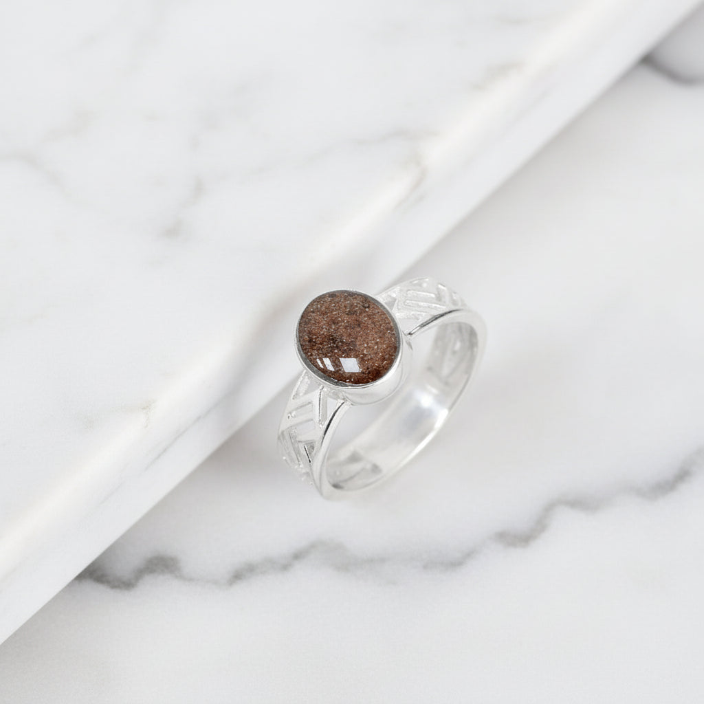 Anillo con Cenizas en Óvalo de Plata