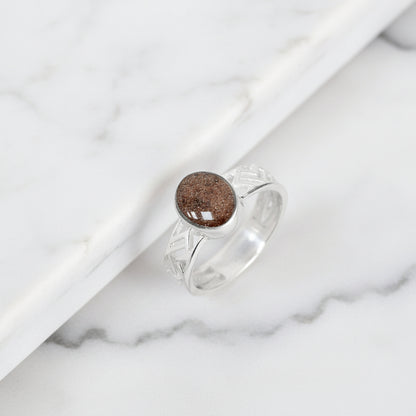 Anillo con Cenizas en Óvalo de Plata