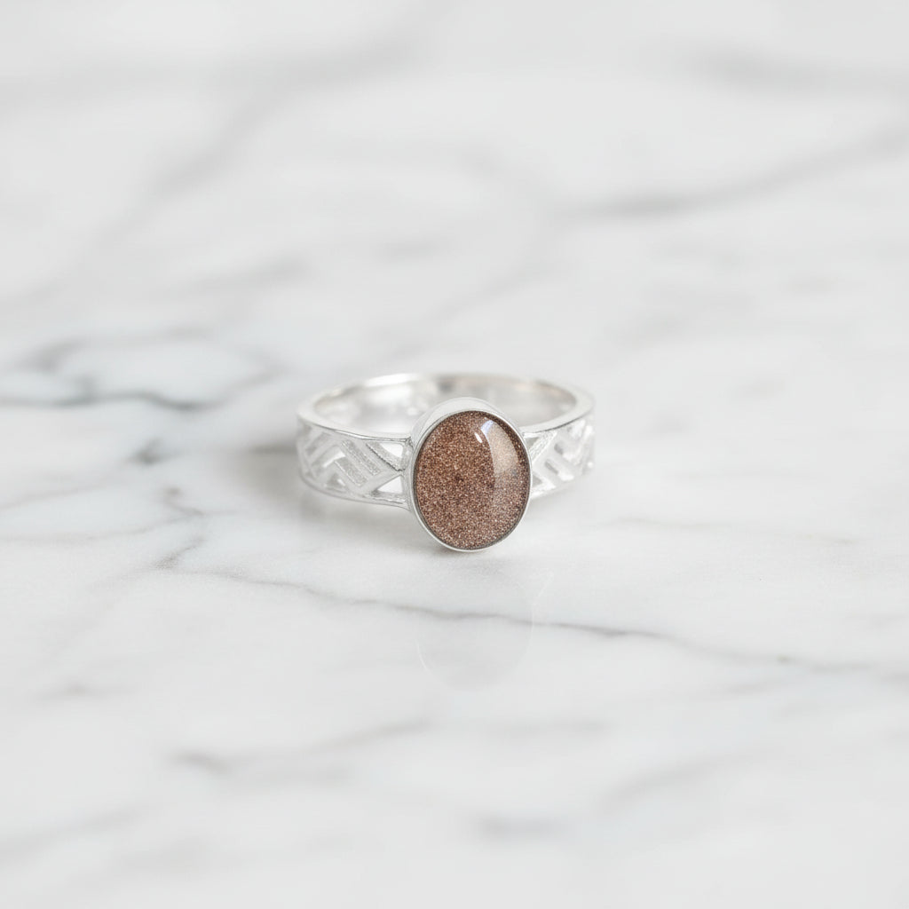 Anillo con Cenizas en Óvalo de Plata