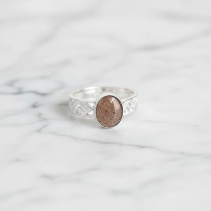 Anillo con Cenizas en Óvalo de Plata
