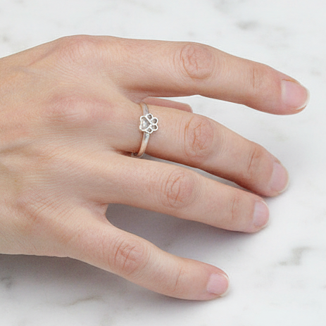 Anillo con Cenizas en Huella de Mascota 