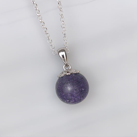Colgante de plata · Perla con cenizas de tu mascota