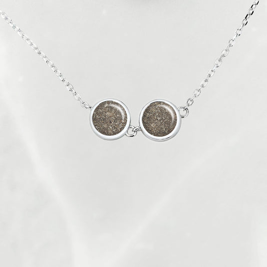 Colgante con Cenizas en 2 Círculos de Plata de Ley