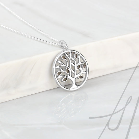 Colgante con Cenizas en Hojas del Árbol de la Vida