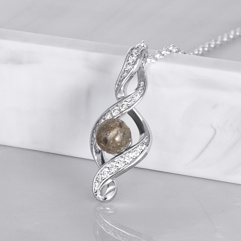 Colgante con Cenizas en Bucle de Plata con Circonitas