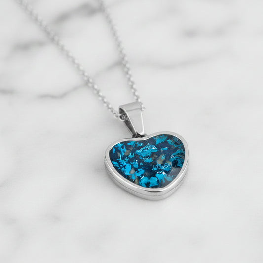 Colgante con Cenizas en Corazón de Acero Inoxidable