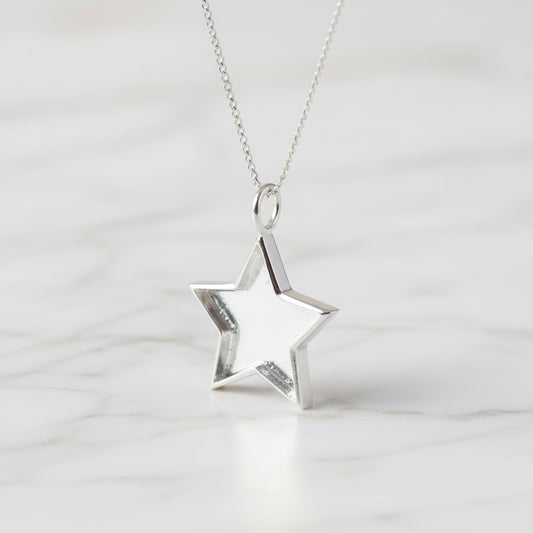 Colgante con Cenizas en Estrella de Plata de Ley