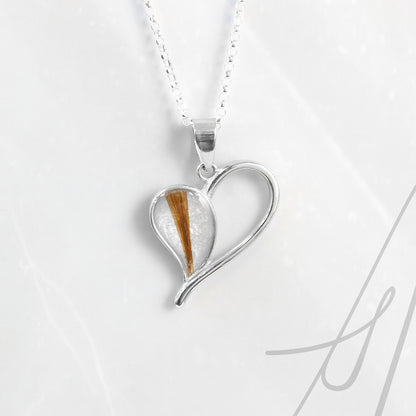 Colgante con Pelo en Corazon Latiendo de Plata