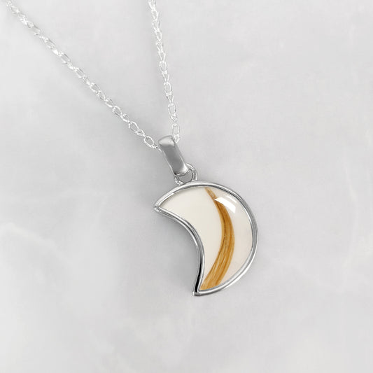 Colgante con Pelo en Luna de Plata de Ley