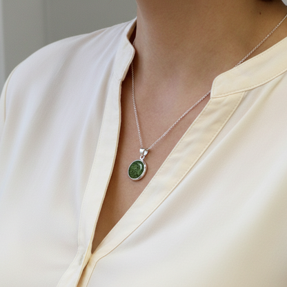 Colgante con Cenizas en Círculo de Plata