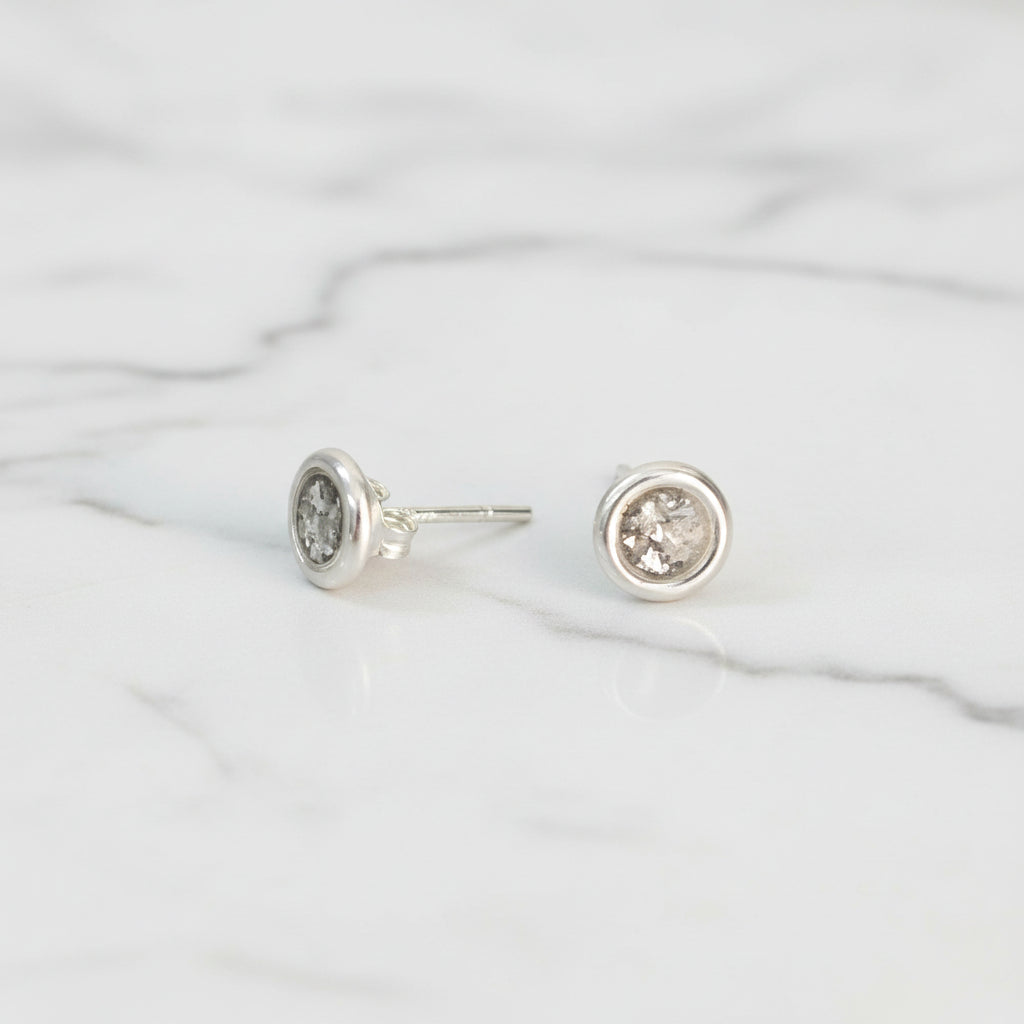 Pendientes con Cenizas en Círculo con Borde Redondeado 5mm