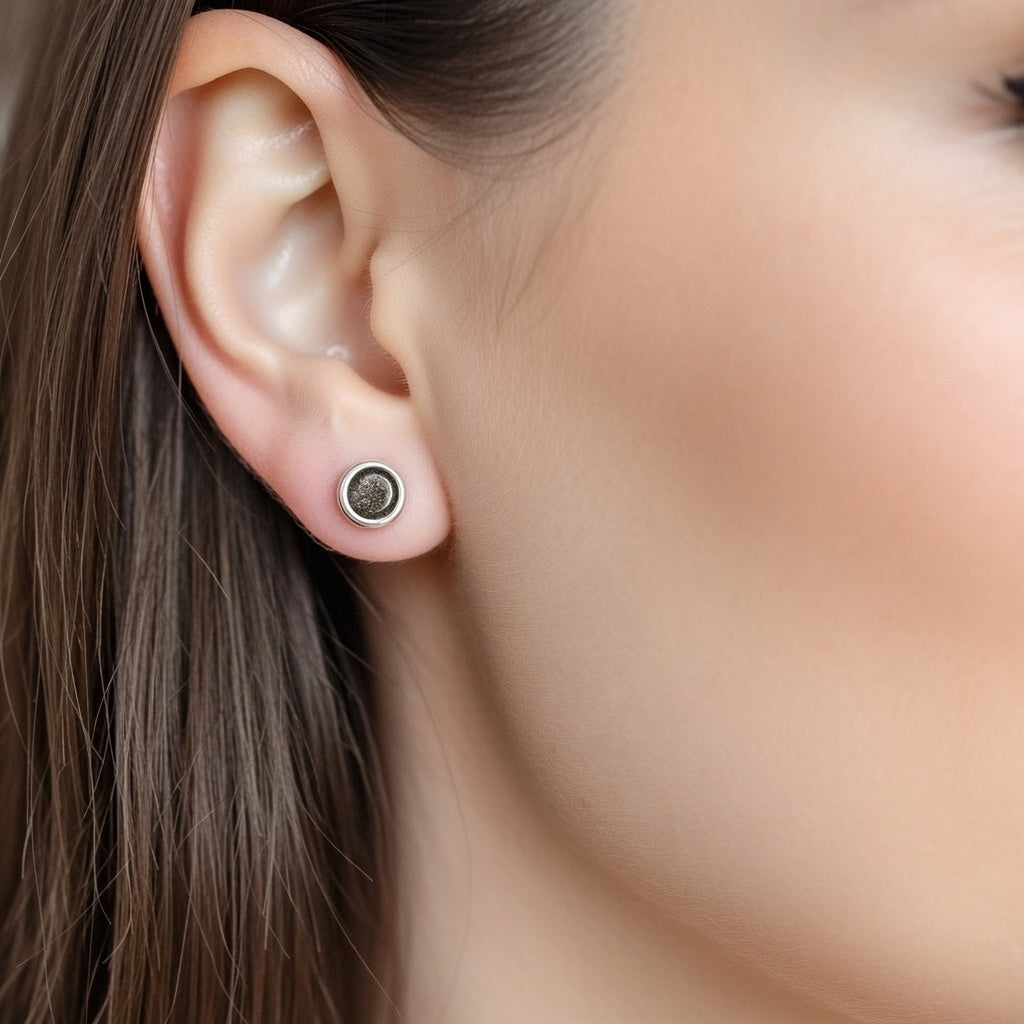 Pendientes con Cenizas en Círculos de Plata