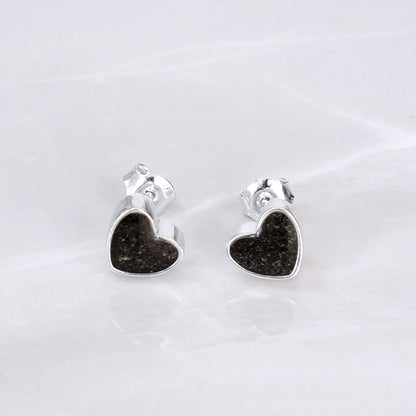 Pendientes con Cenizas en Corazones de Plata