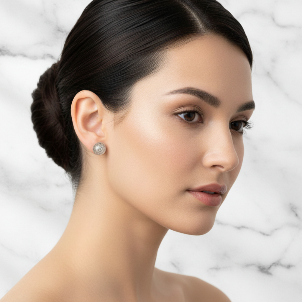 Pendientes con Cenizas en Esfera y Casquillas de Plata