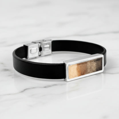 Pulsera con Pelo de Mascota en Deslizador Rectangular de Plata de Ley