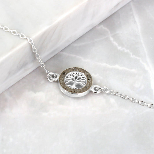 Pulsera de Plata con Cenizas en Arbol de la Vida