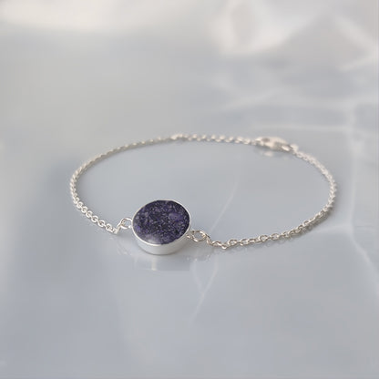 Pulsera de plata · Círculo con cenizas de tu mascota