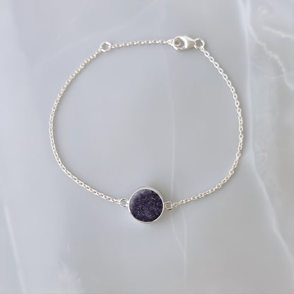 Pulsera de plata · Círculo con cenizas de tu mascota