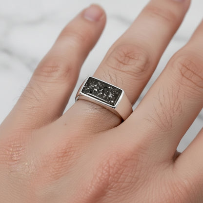 Anillo con Cenizas en Sello de Plata